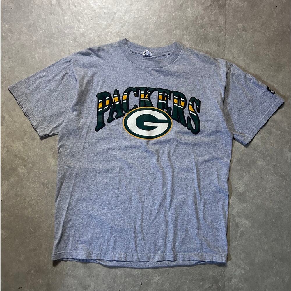 90's Vintage Green Bay Packers Starter Gray T-Shirt -L